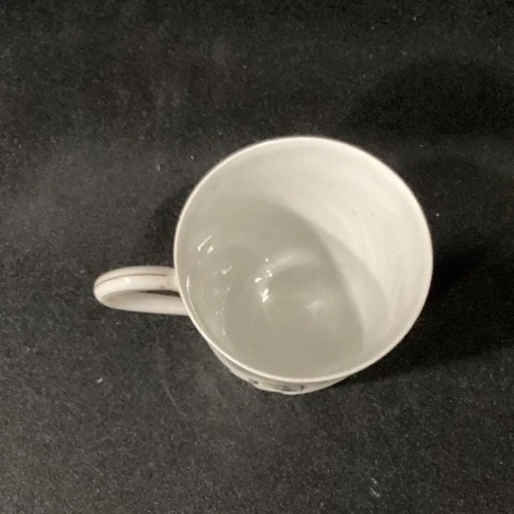 Haviland Limoges Meadow Visitors Demitasse Cup, Vtg Butterflies & Grasses Design